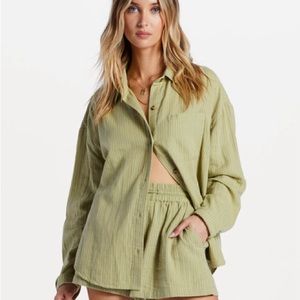 Billabong Right On Green Long Sleeve Shirt